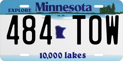 MN license plate 484TOW
