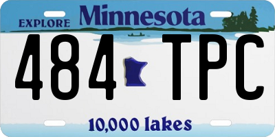 MN license plate 484TPC