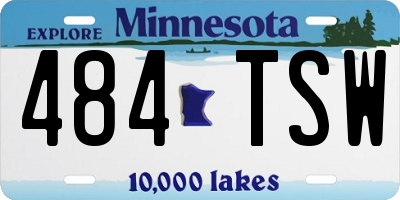 MN license plate 484TSW