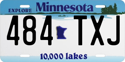 MN license plate 484TXJ