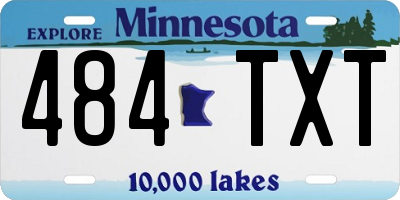 MN license plate 484TXT
