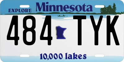 MN license plate 484TYK