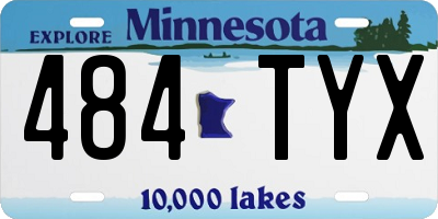 MN license plate 484TYX