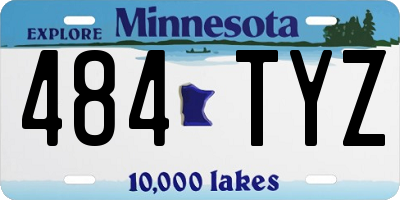 MN license plate 484TYZ