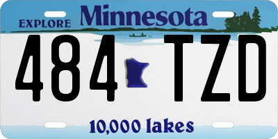 MN license plate 484TZD