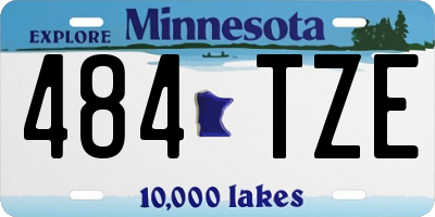 MN license plate 484TZE