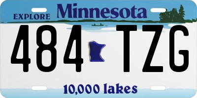 MN license plate 484TZG