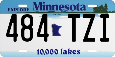 MN license plate 484TZI