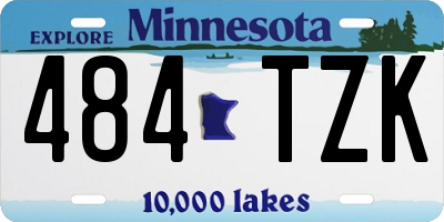 MN license plate 484TZK