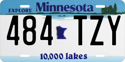 MN license plate 484TZY
