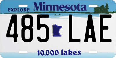 MN license plate 485LAE