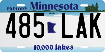 MN license plate 485LAK