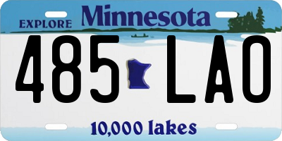 MN license plate 485LAO