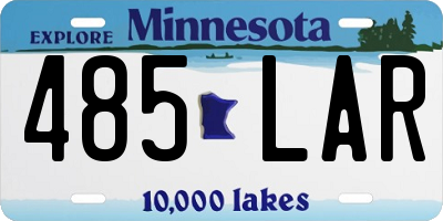 MN license plate 485LAR