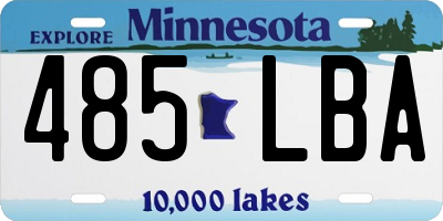 MN license plate 485LBA