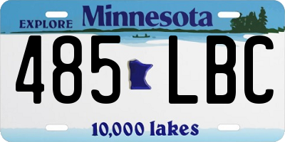 MN license plate 485LBC