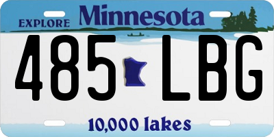 MN license plate 485LBG