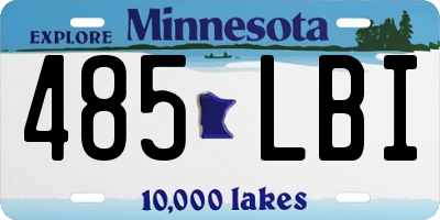 MN license plate 485LBI