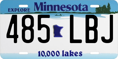 MN license plate 485LBJ