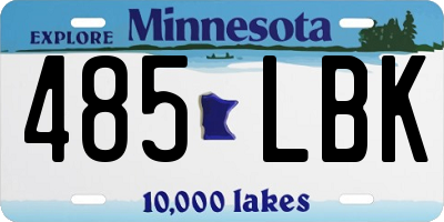 MN license plate 485LBK