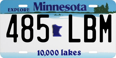 MN license plate 485LBM