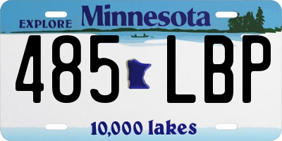 MN license plate 485LBP