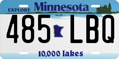 MN license plate 485LBQ