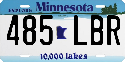 MN license plate 485LBR