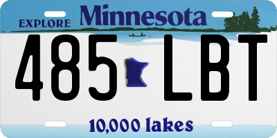MN license plate 485LBT