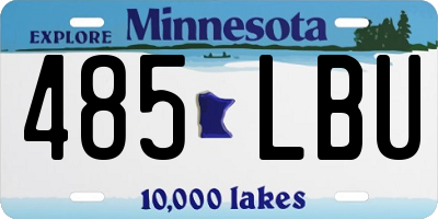 MN license plate 485LBU
