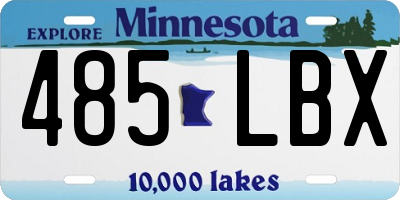 MN license plate 485LBX