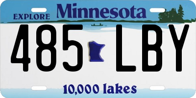 MN license plate 485LBY