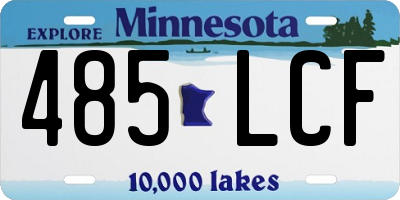 MN license plate 485LCF