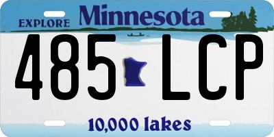 MN license plate 485LCP