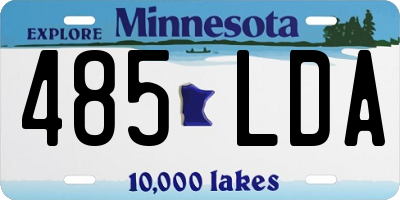 MN license plate 485LDA
