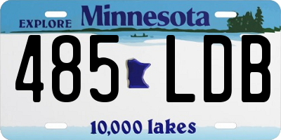 MN license plate 485LDB