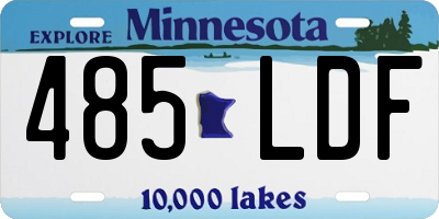 MN license plate 485LDF