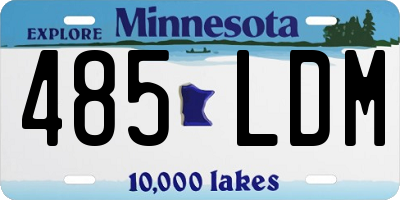 MN license plate 485LDM