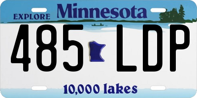 MN license plate 485LDP