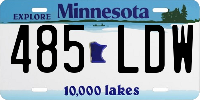 MN license plate 485LDW