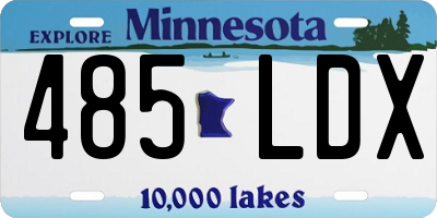 MN license plate 485LDX