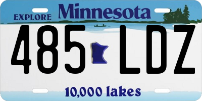 MN license plate 485LDZ