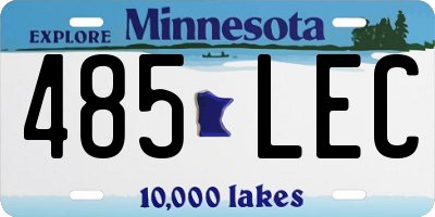 MN license plate 485LEC