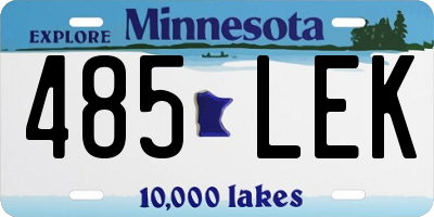 MN license plate 485LEK