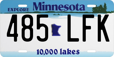 MN license plate 485LFK