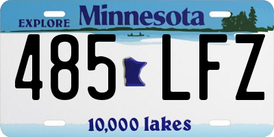 MN license plate 485LFZ