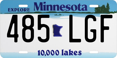 MN license plate 485LGF