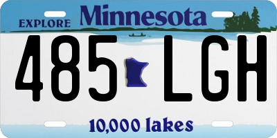 MN license plate 485LGH