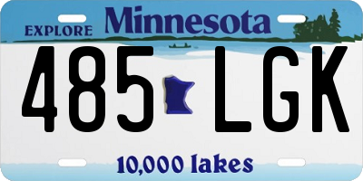 MN license plate 485LGK