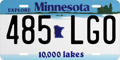 MN license plate 485LGO
